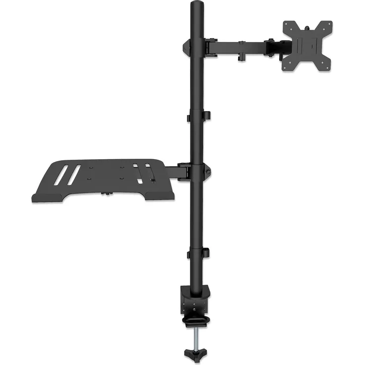 Manhattan Combo Mount, Tisch-Monitor Halterung für 32" LED/LCD-Monitore und Notebooks, vollbeweglich, höhenverstellbar, schwarz