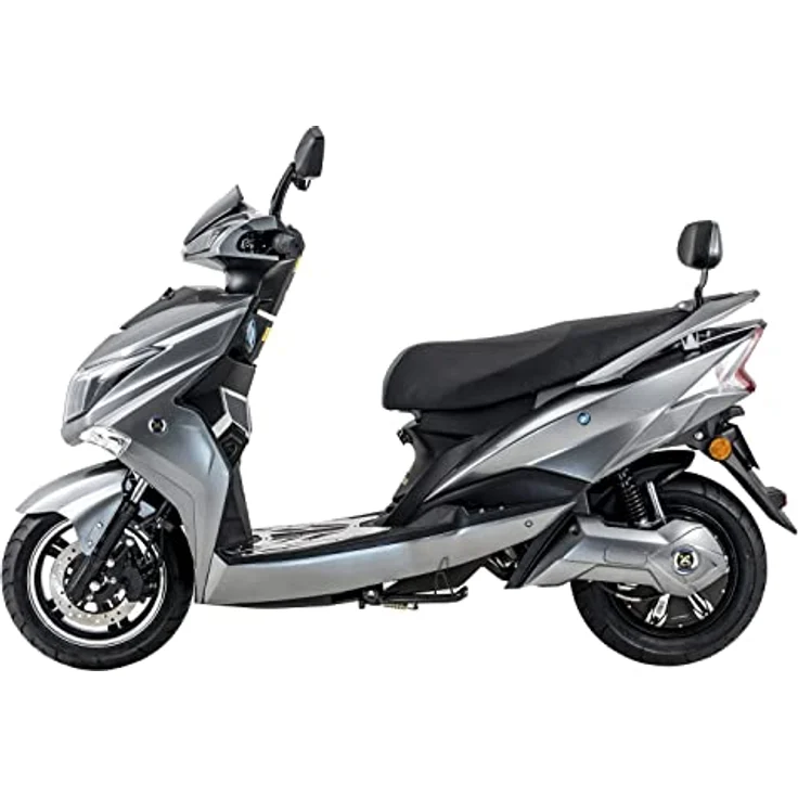 elrofu E-Roller 125er Angry Hawk, 80 km/h, 4000 Watt, Lithium-Akku, Elektro-Roller 125 CCM, Elektro Motorrad 125, 125er Elektroroller, E-Motorrad 125, E-Roller mit Straßenzulassung, Grau/Schwarz – Bild 2