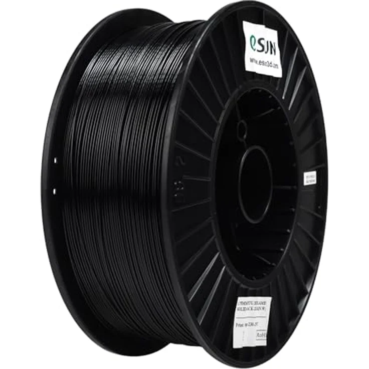 eSUN PETG Filament 1.75 mm, 2.5KG Spule, hohe Zähigkeit, schwarz, maßgenaue Toleranz +/- 0.03 mm – Bild 1