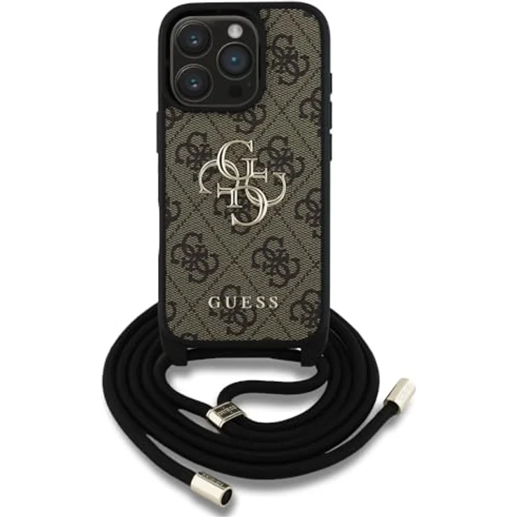 CG MOBILE Guess 4G Big Logo Cord Stap Crossbody Hülle für iPhone 16 Pro Max (Braun) – Bild 2