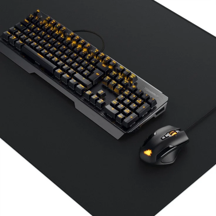 Titanwolf ALUMAR Gaming Tastatur, mechanisches Keyboard mit RGB Beleuchtung, SPECIALIST Gaming Maus mit 12 programmierbaren Tasten, XXXL Mauspad für optimale Gleiteigenschaften, schwarz
