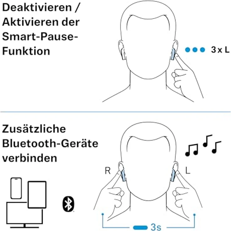 SENNHEISER Accentum Open, In-ear Kopfhörer Bluetooth, 28 Stunden Wiedergabezeit, IPX4, offene Bauweise, Cream – Bild 10