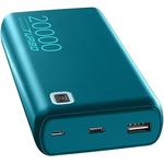 Cellularline - Essence Turbo 20000 - Tragbares Ladegerät 20000 mAh, Leistungsabgabe 20 W - Schnellladung - Soft-Touch-Oberfläche - Grün