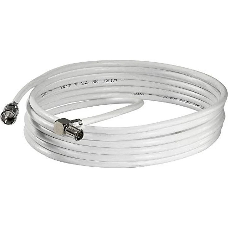 WISI Daten-Anschlusskabel DS 26 0301 mit F-Quick-WICLIC-Winkelstecker – Flexibles Datenkabel, Klasse A, >85dB – Für DVB-T, DVB-T2, DVB-C, DVB-S & DVB-S2 – 5mm, 3m, weiß – Bild 2