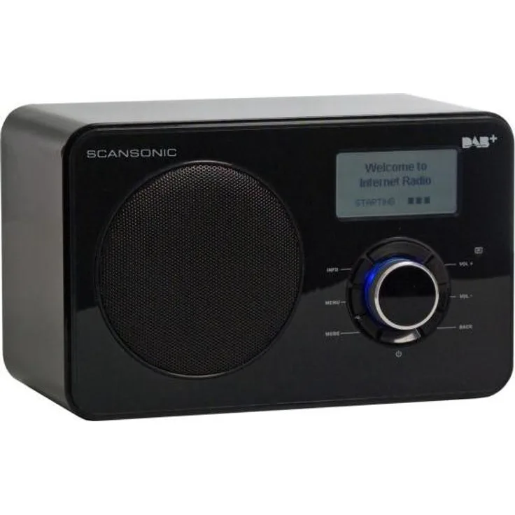 Scansonic IN220BT, DAB+ und Internetradio mit Bluetooth, WLAN, integrierten Wecker, schwarz