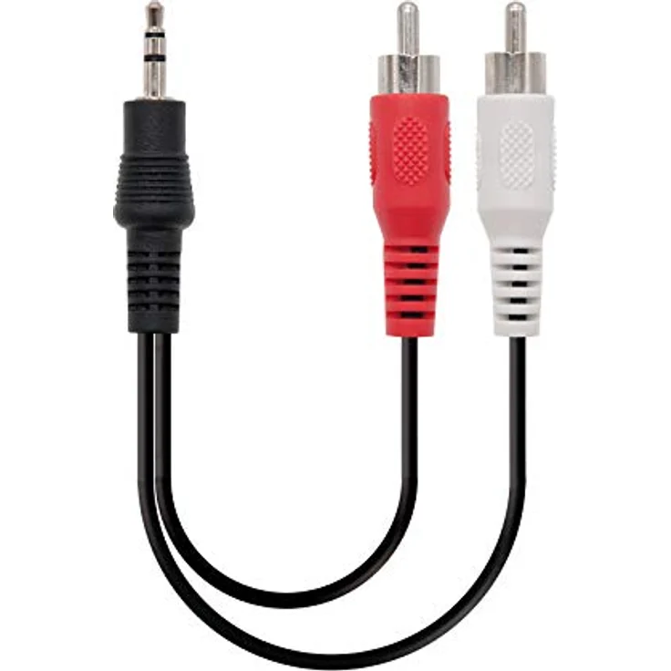 Nanocable 10.24.0305 - 2 Cinch Stereo Audiokabel, JACK 3.5-M-2xRCA-M, männlich-männlich, schwarz, 5.0 mts – Bild 4