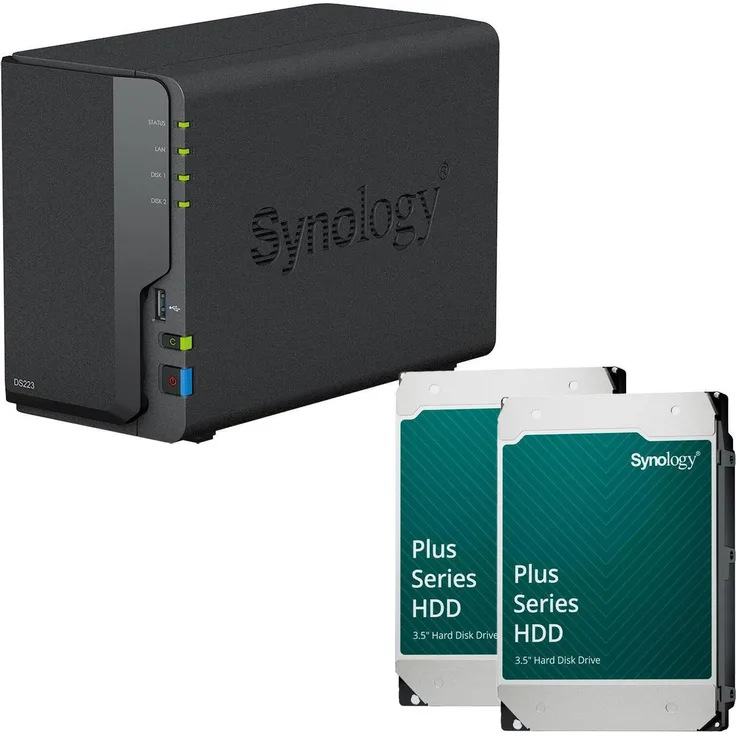 Synology DiskStation DS223, 2 Einschübe NAS-Server Leergehäuse mit 2x 3.5" SATA 6Gb/s