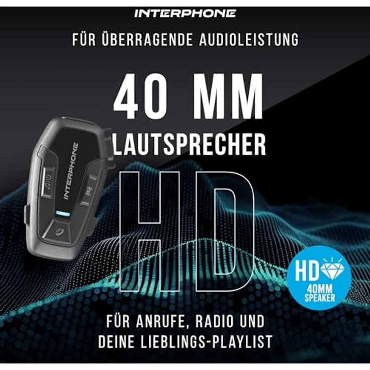 Interphone U-COM 7R, Helmkommunikationssystem mit Bluetooth 5.2, 15 h aktive Gesprächszeit, schwarz – Bild 6