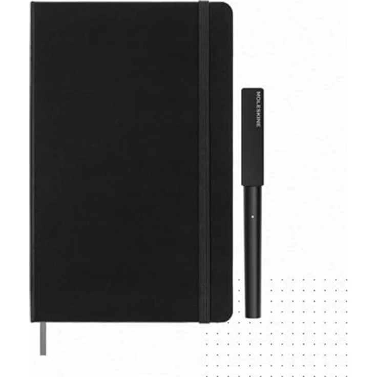 Moleskine Smart Writing Set, Smart Notebook mit Smart Pen, Digitales Notizbuch mit Linierten Seiten, Groß, 13x21 cm, Schwarz – Bild 2
