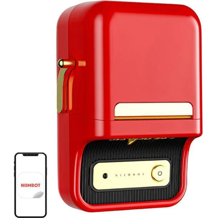 Niimbot B21S, Tragbarer Etikettendrucker mit 203 dpi, Bluetooth, Rot