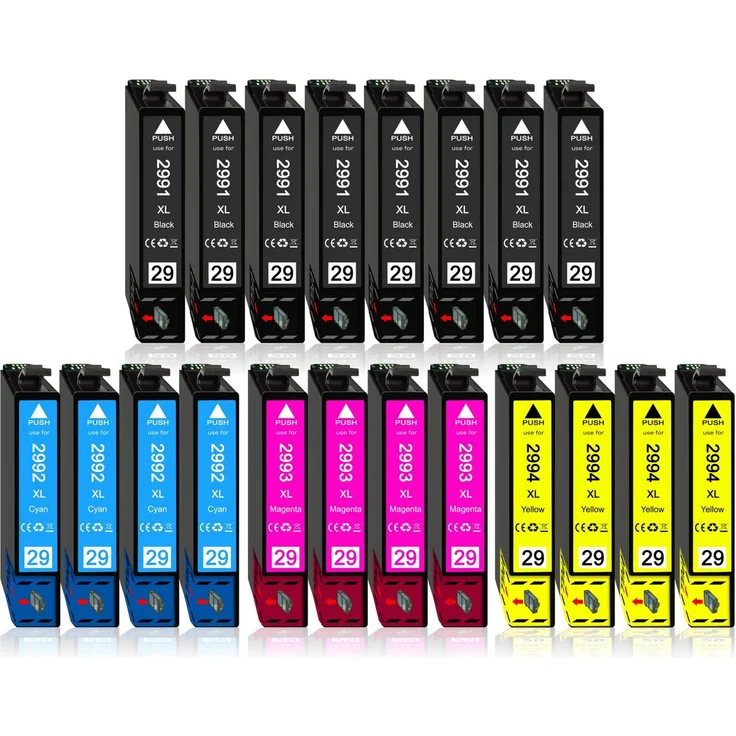 Druckerparadies 20er PlusPack Druckerpatronen 29 29XL, kompatibel mit Epson XP-332, 8x Schwarz, 4x Cyan, 4x Magenta, 4x Gelb, hohe Reichweite