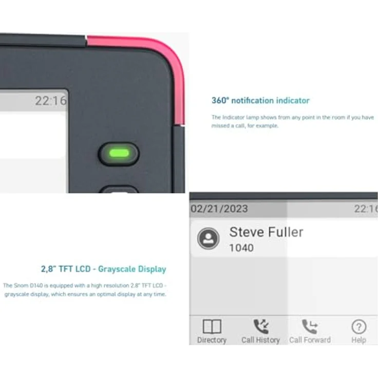 Snom D150, VoIP-DECT-Telefon mit dreiweg Anruffunktion, SIP-Unterstützung und 2 Leitungen, Slate Gray – Bild 4