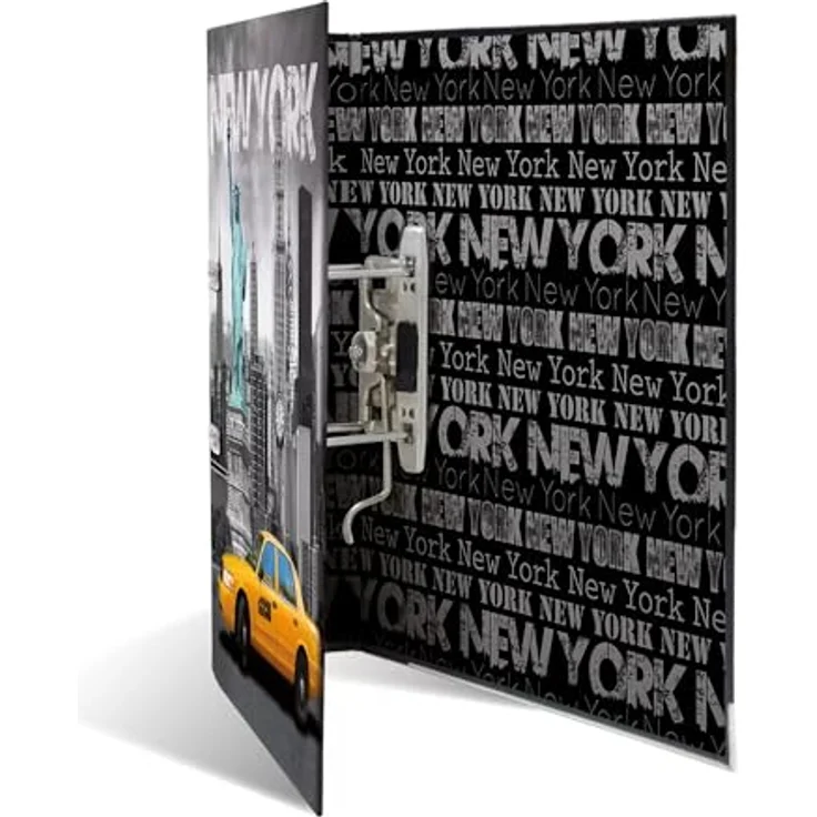 HERMA Aktenordner New York, DIN A4 breit, mit Griffloch und Hebelmechanik, blau – Bild 3