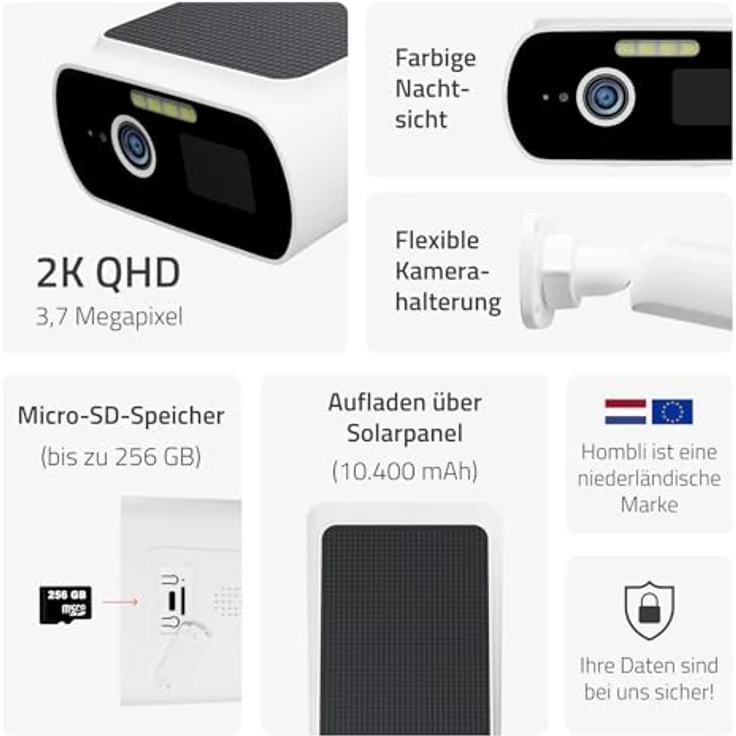 Hombli Solarpanel Überwachungskamera – Bild 2