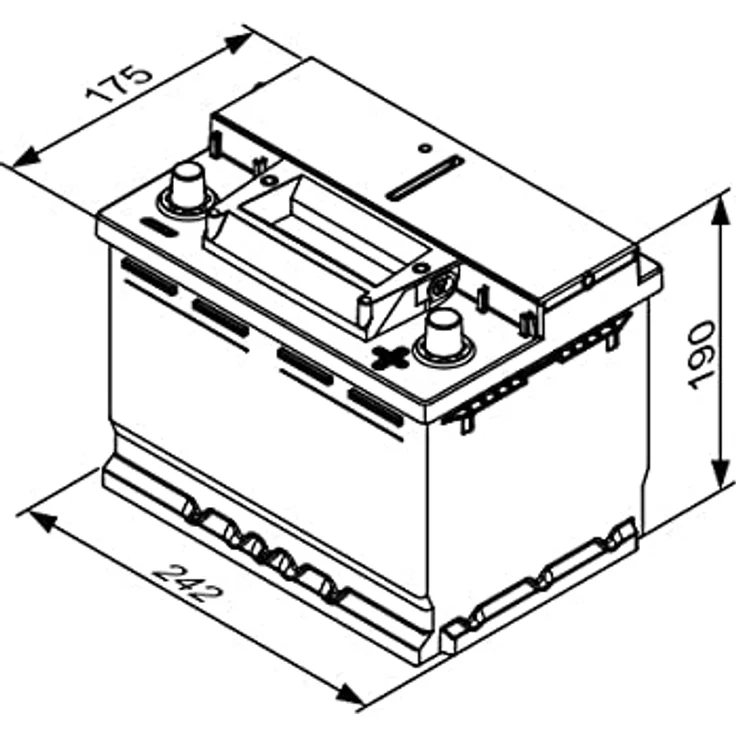 Bosch S4E05, Auto-Batterie, 60 Ah, 12 V, 640 A, wartungsfrei, 242 mm – Bild 4