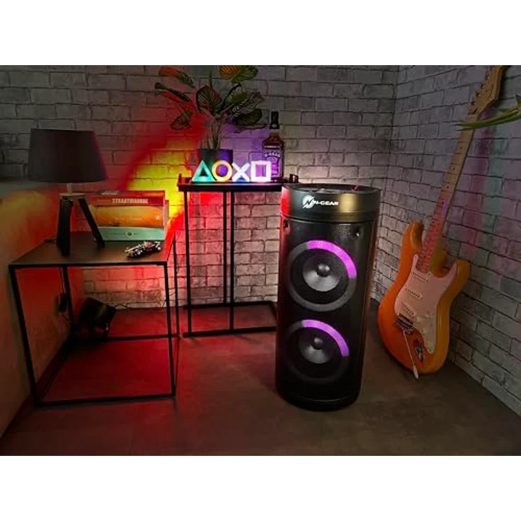 N-Gear LGP23 Bluetooth-Lautsprecher, Party Playback-Mikro-LED, Karaoke, schwarz – Bild 3