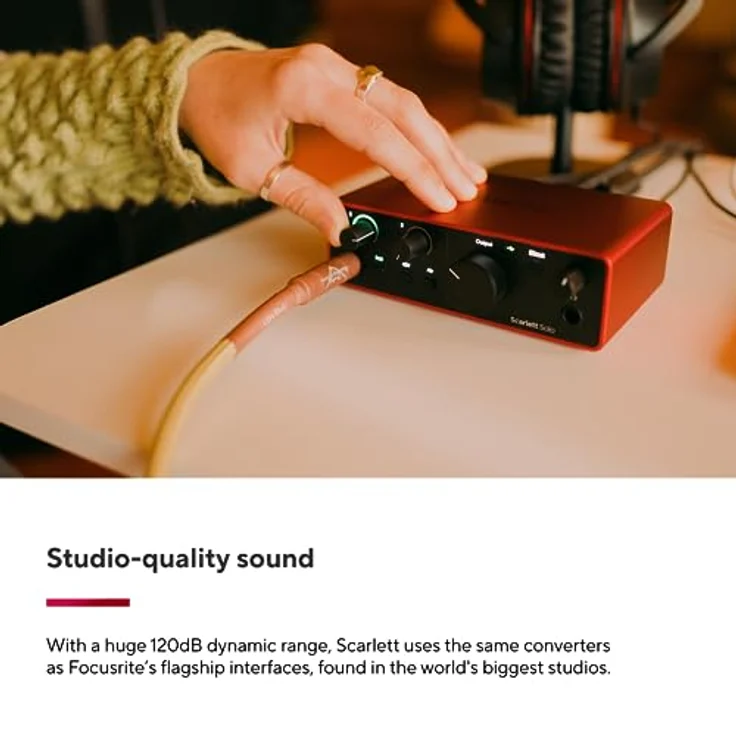 Focusrite Scarlett Solo 4. Gen USB-Audio-Interface für Gitarristen, Sänger und Produzenten — Aufnahmen in HiFi-Studioqualität sowie sämtliche Software, die Sie zur Aufnahme benötigen – Bild 3