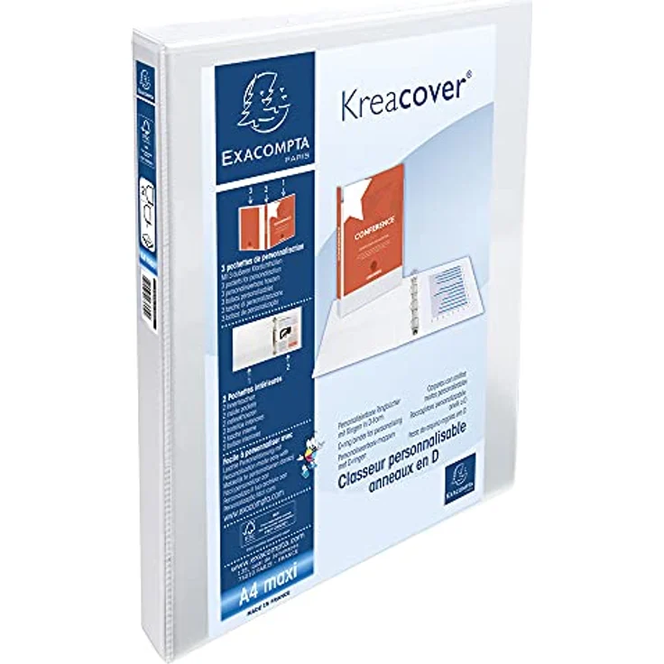 EXACOMPTA Aktenordner Exacompta Präsentationsringbuch mit 2 Ringen, Ring, Individualisierbare Klarsichthüllen, DIN A4, Ring-Ø 15 cm – Bild 2