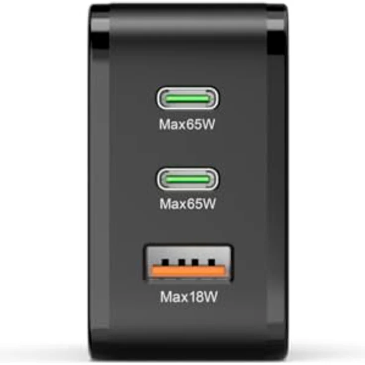 Hama Schnellladegerät, 65 W mit 2x USB-C PD und 1x USB-A QC, Schwarz – Bild 3