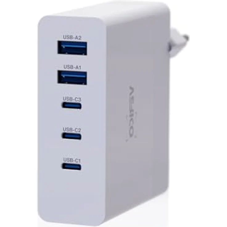 VERICO Power MOJO GaN 140W, 5 Port Ladegerät, Netzteil, PD3.0/QC3.0, 3 x USB-C, 2 x USB-A. – Bild 1