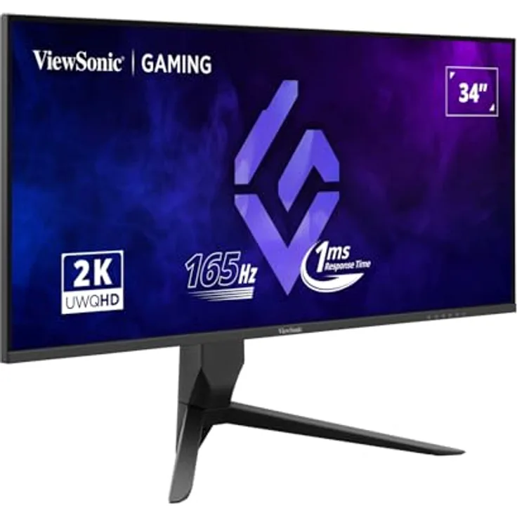 ViewSonic 34IN WQHD 3440X1440 21:9 1MS VX3480-2K-PRO 4000:1 HDMI/DP Monitor, Ultra Wide Screen, 165Hz, AMD FreeSync Premium, HDR10 (Schwarz)