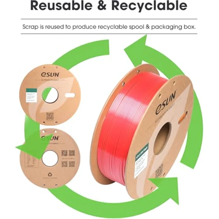 eSUN Silk Dual-Color PLA Filament 1.75mm, Co-Extrusion Silk Magic PLA, Farbverlauf wechselnd, 1KG Spule (2.2 LBS), Silk Rot Gold, hohe Präzision und stabile Maßtoleranz – Bild 4