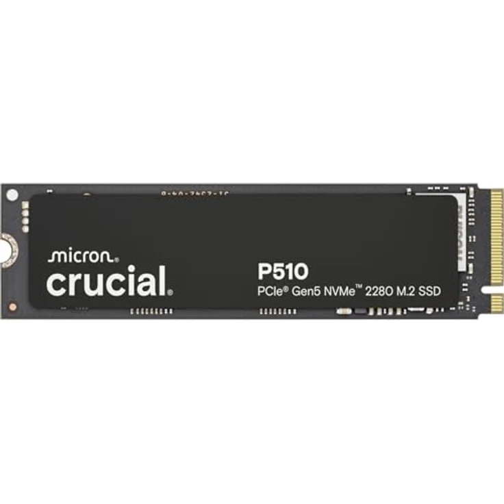 Crucial P510, 2TB PCIe Gen5 NVMe M.2 SSD mit Lesegeschwindigkeit bis zu 10.000 MB/s, Schreibgeschwindigkeit bis zu 8.700 MB/s, TLC-NAND-Technologie – Bild 1