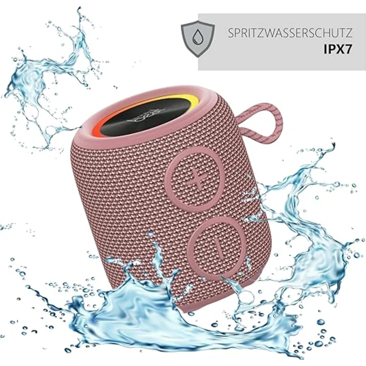 SILVA Schneider PBS 1200 BT Bluetooth-Lautsprecher, 60W, IPX7 wassergeschützt, LED-RGB, TWS-Funktion, bis zu 12 Stunden Akkulaufzeit, rosè – Bild 4