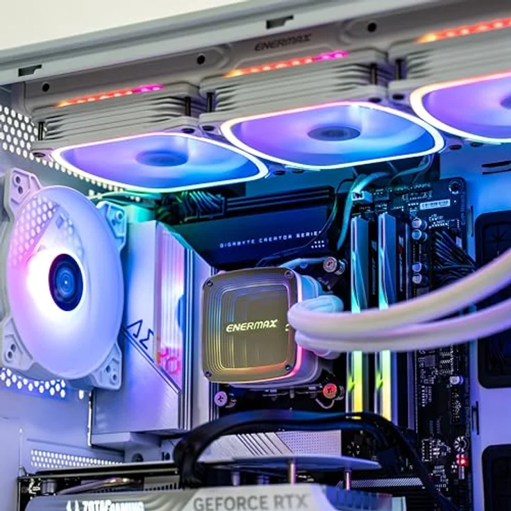 Enermax MarbleShell MS31 ARGB, weißes Tempered Glass Midi-Tower PC-Gehäuse mit 4x PWM 120mm ARGB-Lüftern und USB 3.2 Typ C – Bild 8