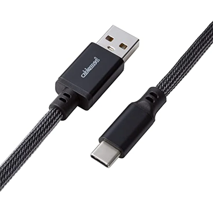 CableMod Classic Coiled Keyboard Cable - Spiralkabel für Tastatur USB C auf USB Typ A - Gaming Tastaturkabel 1,5m Lange - Hohe Lebensdauer - Grau – Bild 3