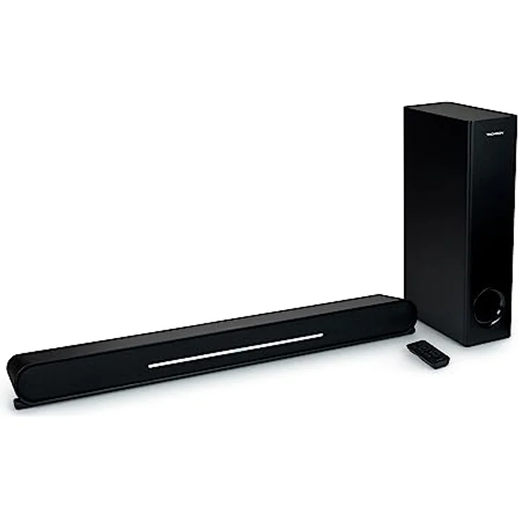 Thomson SB600BTS 2.1-Soundbar 500 W Bluetooth ARC kabelgebundener tiefer Subwoofer Sound-Neigesystem, schwarz – Bild 1