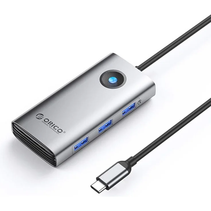 ORICO PW11 6-in-1 USB-C Docking Station mit 3x USB-A 3.0, 1x USB-C PD 100W, 1x HDMI 4K 30Hz, 1x RJ45 2.5G Ethernet - Grau