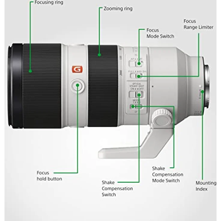 Sony SEL-70200GM G Master Tele-Zoom Objektiv (70-200 mm, F2.8, OSS, Vollformat, geeignet für A7, A6000, A5100, A5000 und Nex Serien, E-Mount) weiß – Bild 6