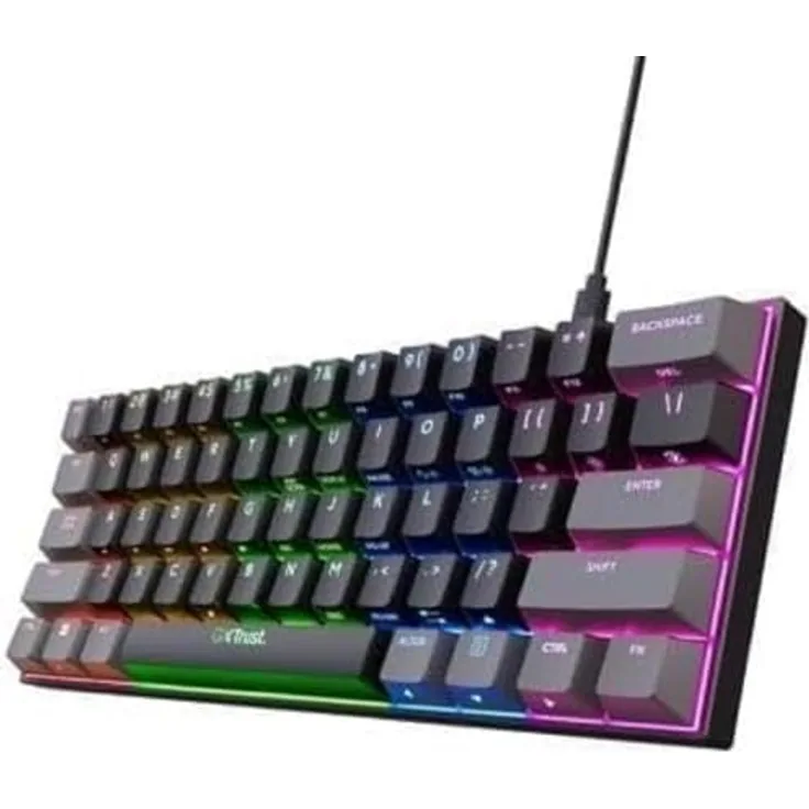Trust Gaming GXT 867 Acira Spanische QWERTY-Layout Mechanische Tastatur, ultrakompakt mit hochwertiger Leistung