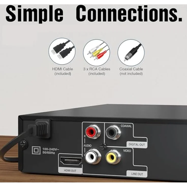 RCA LONPOO Kompakt DVD-Player Multi Regionen HDMI – Bild 4
