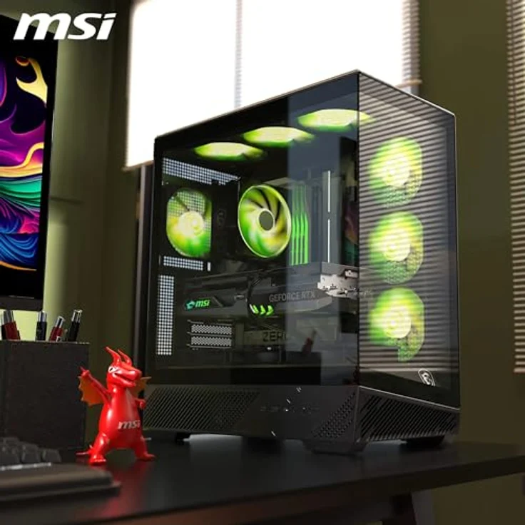 MSI GEH Midi MAG PANO 130R PZ, PC Gehäuse mit 270-Grad-Panoramabildschirm, für mATX/ATX/Mini-ATX, Schwarz – Bild 8