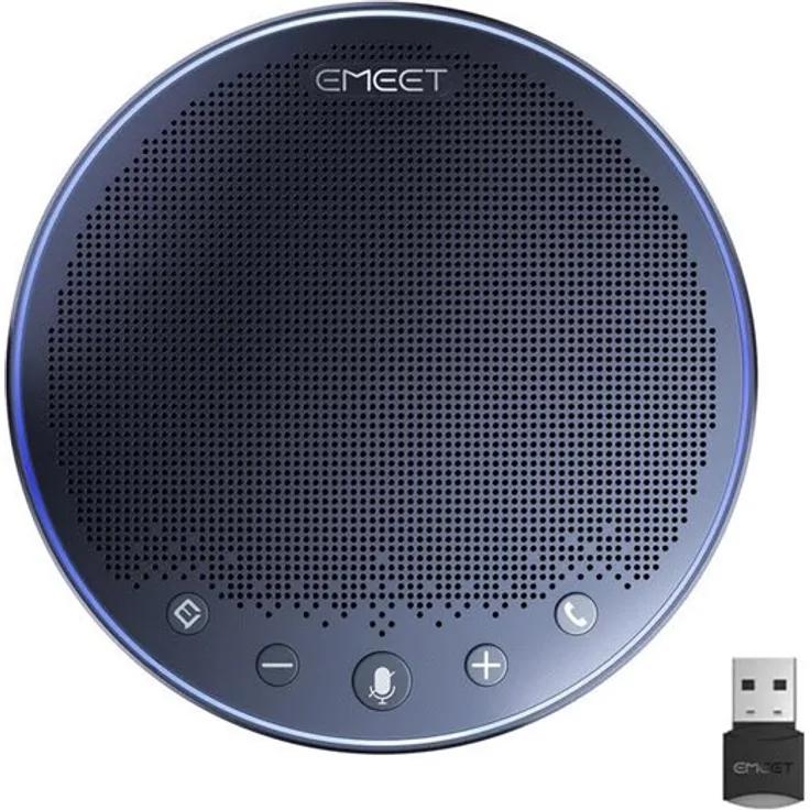 eMEET OfficeCore M3 Conference Speaker, 360° Mikrofon mit Noise Reduction und Bluetooth-Konnektivität, Schwarz