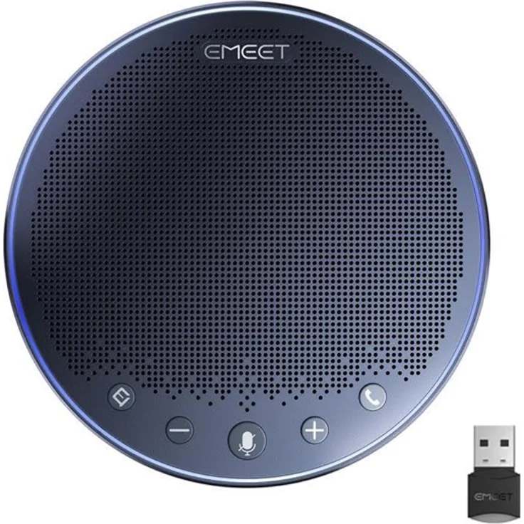 eMEET OfficeCore M3 Conference Speaker, 360° Mikrofon mit Noise Reduction und Bluetooth-Konnektivität, Schwarz
