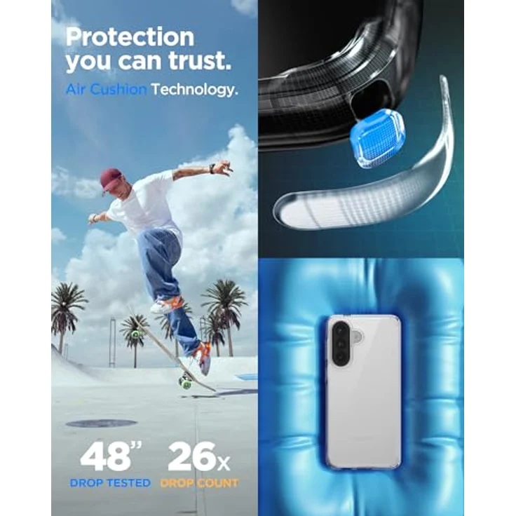 Spigen Samsung Galaxy A57 5G Hülle Ultra Hybrid, Crystal Clear, Schutzrand und Air Cushion Technologie für optimale Sicherheit – Bild 4