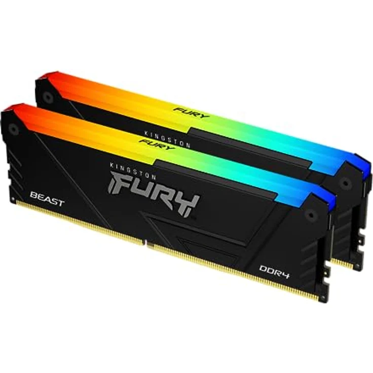 Kingston FURY Beast RGB 16GB 3200MT/s DDR4 CL16 DIMM (Kit mit 2) PC Arbeitsspeicher KF432C16BB2AK2/16 – Bild 1