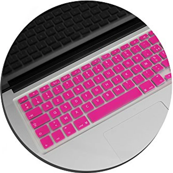 System-S Silikon AZERTY Französische Tastatur Abdeckung Schutz für MacBook Pro 13 Zoll 15 Zoll 17 Zoll iMac MacBook Air 13 Zoll in Pink – Bild 4