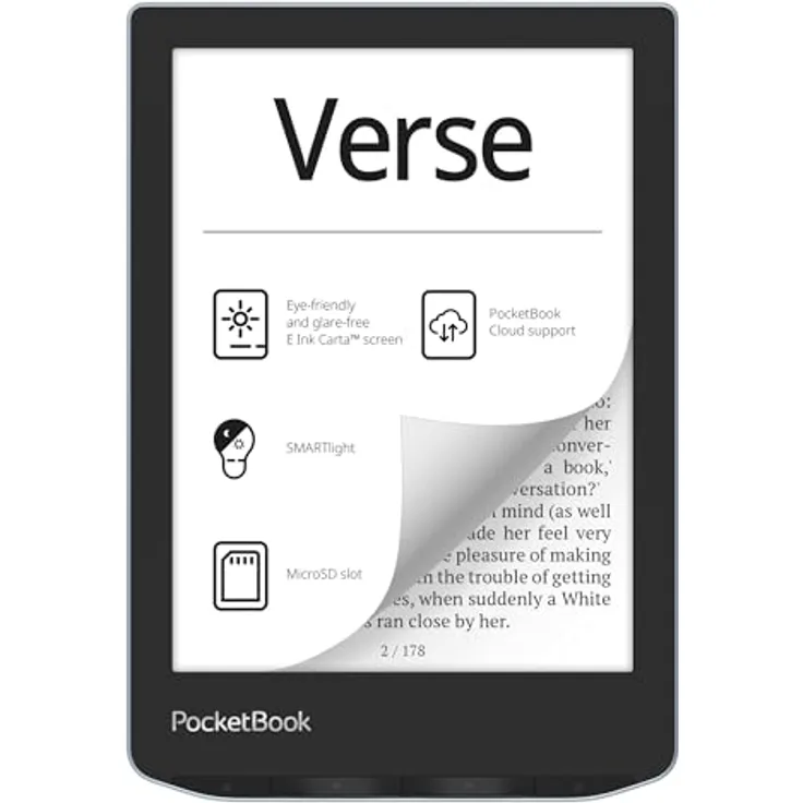 PocketBook Verse (6", 8 GB, Hellblau), eReader, Blau
