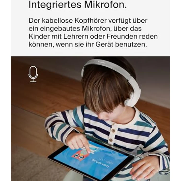 Belkin SoundForm Mini Bluetooth-Kinderkopfhörer mit Mikrofon, lustigen Aufklebern & 30 Std. Wiedergabe - Over-Ear-Headset für iPhone, iPad, Galaxy - Weiß – Bild 3