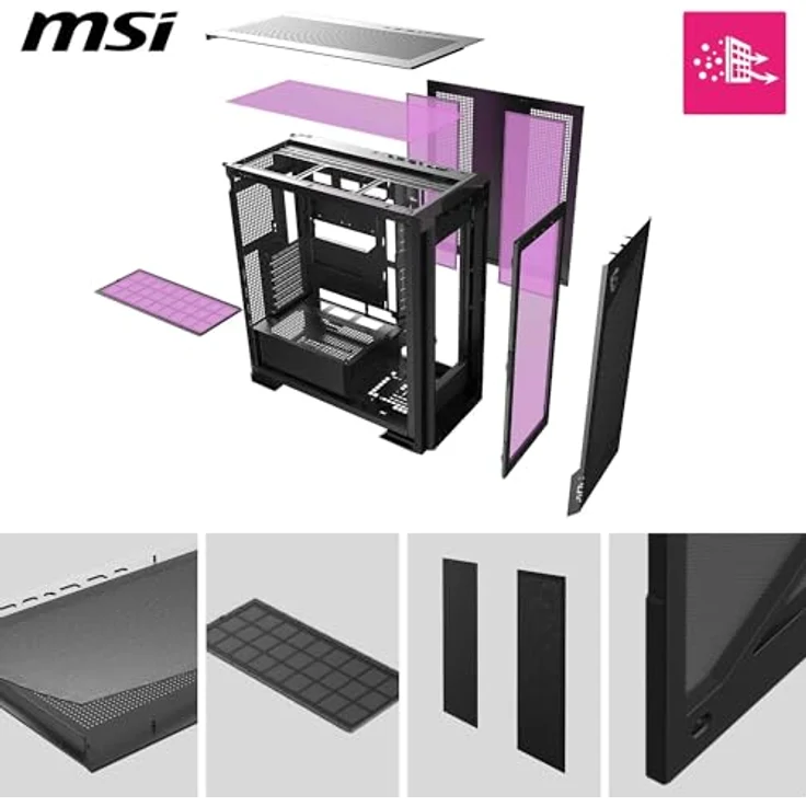 MSI MPG Velox 300R Airflow PZ, PC-Gehäuse mit modernem Design und optimierter Kühlung – Bild 3
