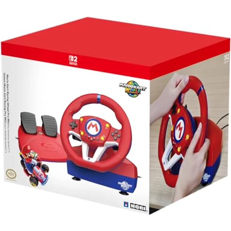 HORI Mario Kart Racing Wheel Pro Mini für Switch 2, kabelgebundenes Lenkrad mit ergonomischem Design, Pedalen und anpassbarer Empfindlichkeit – Bild 6