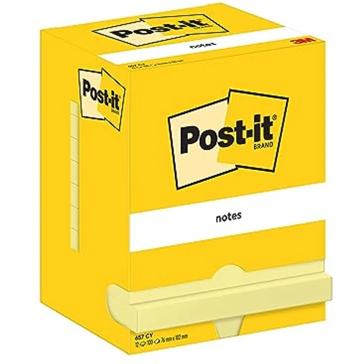 Post-it Notes Haftnotizblock 102x76mm, gelb, 12 Blöcke a 100 Blatt, rückstandsfrei ablösbar – Bild 2
