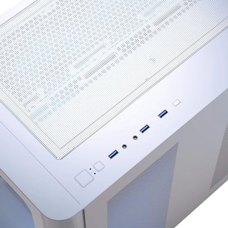 Aerocool PC-Gehäuse Aerocool P500C-G-WT-v1, Tower-Gehäuse, Tempered Glass x 3, ARGB-Lüfter, Micro-ATX/Mini-ITX, 450 mm Grafikkarten Unterstützung, 162 mm CPU-Kühler, 3 SSD-Steckplätze, 2 HDD-Laufwerksschächte, Schwarzweiß – Bild 4
