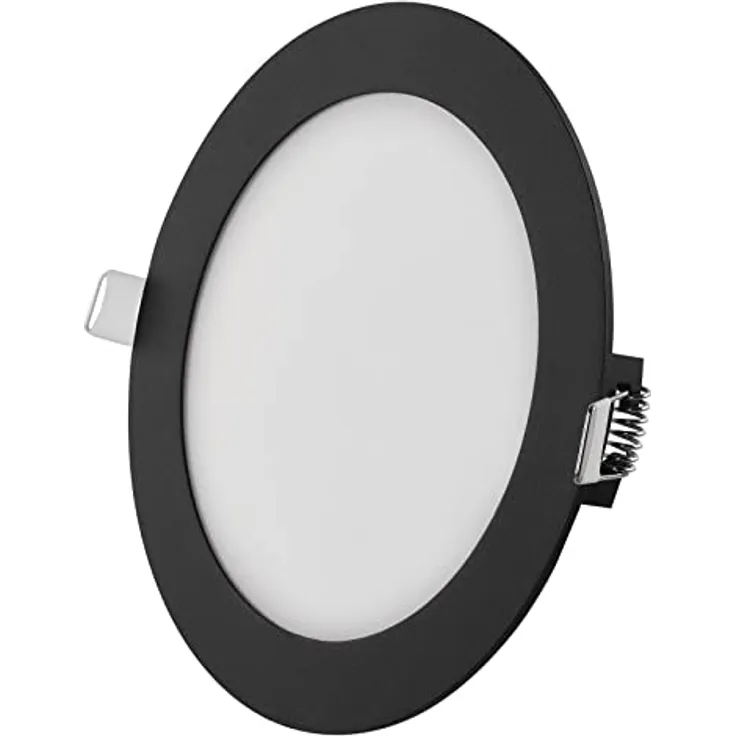 EMOS LED Panel 12,5 W, runde 1050 lm Einbauleuchte, Deckenleuchte, Schwarz, 3 einstellbare Lichtfarben, extra flach, inkl. LED-Treiber