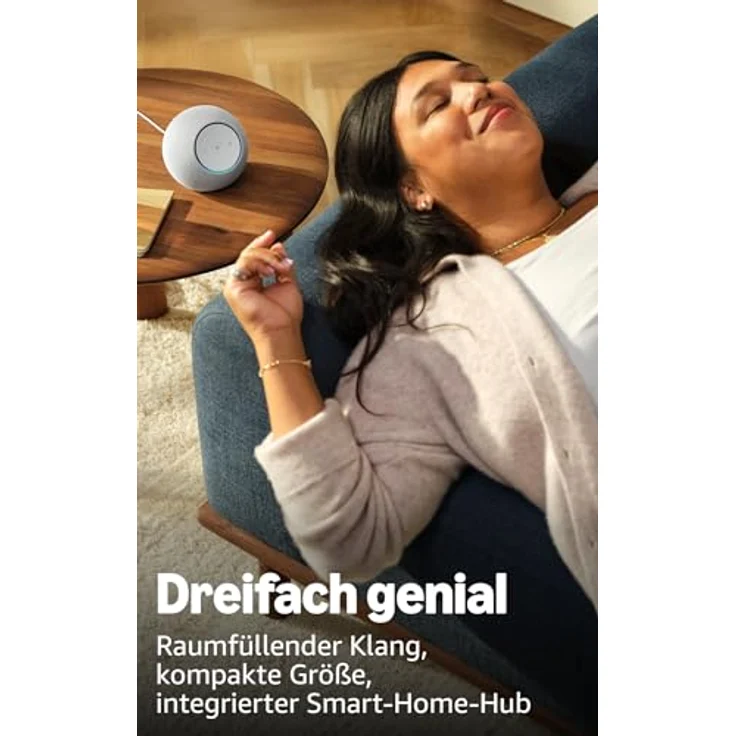 Amazon Echo Dot Max (2025), Alexa-Lautsprecher mit raumfüllendem Klang, integriertem Smart-Home-Hub und Omnisense-Technologie, Graphit – Bild 2