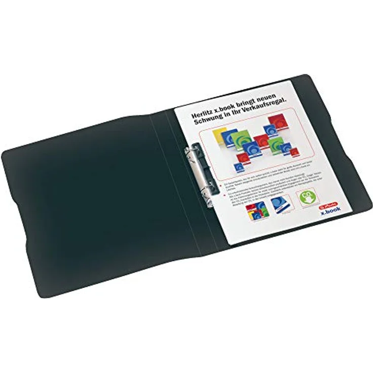 Herlitz Präsentationsordner, Ringbuch A4 PP 2-Ring 2,7cm opak schwarz – Bild 5
